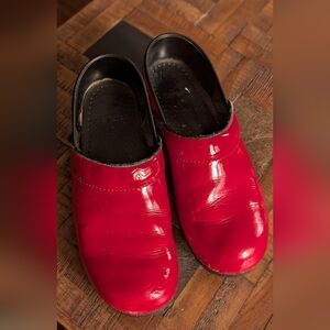 Dansko Red Leather Clogs